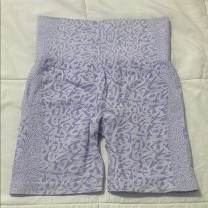 Purple Women’s Biker Gym Shorts Leopard Print